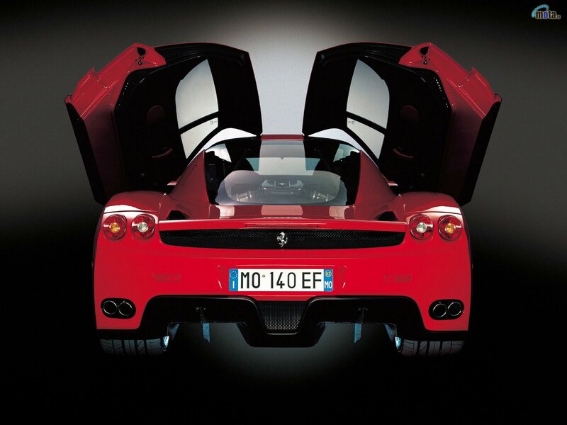 red ferrari enzo rear view