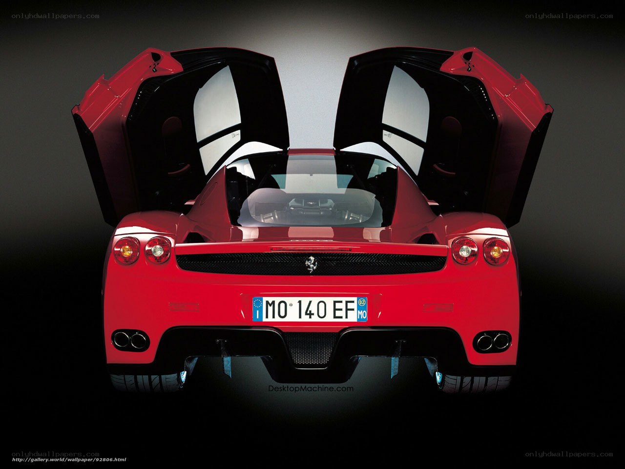 Red Ferrari Enzo rear view