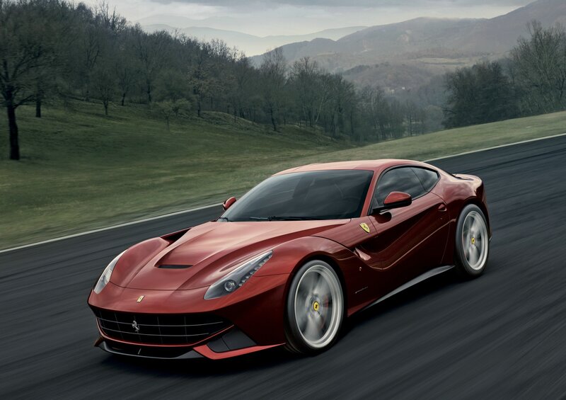 Red Ferrari F12 Berlinetta on track