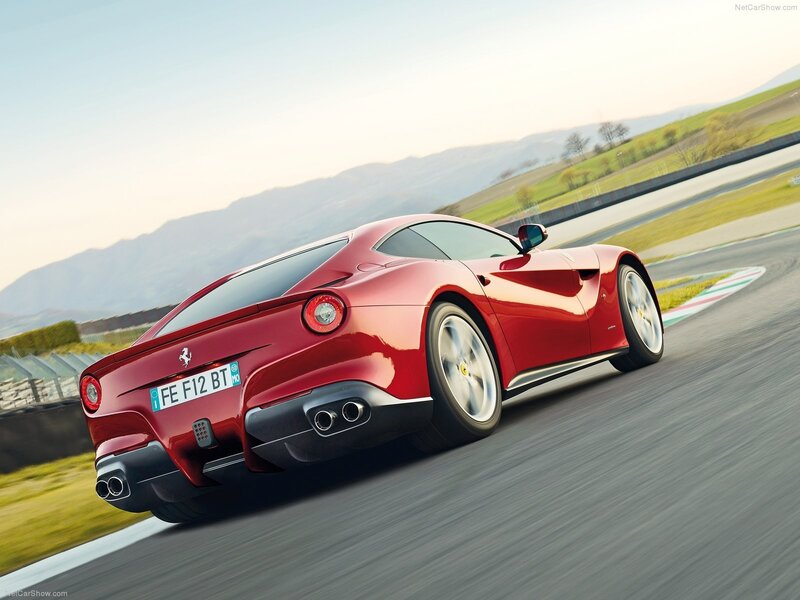 Red Ferrari F12berlinetta on track