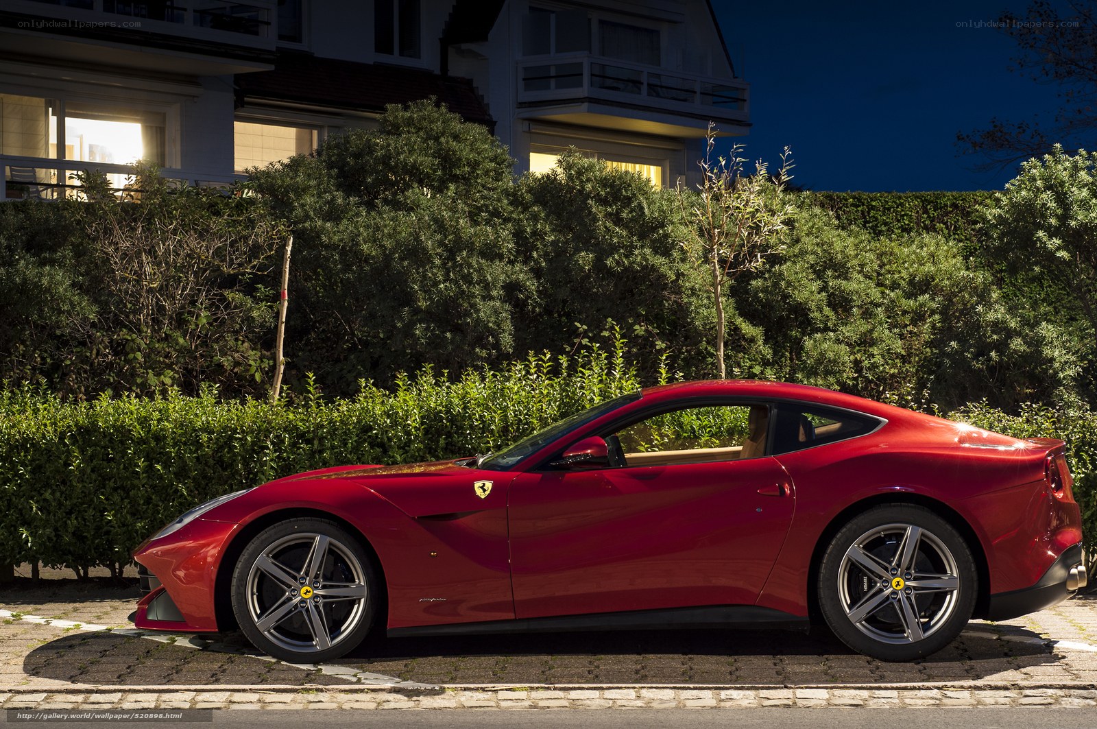 Red Ferrari F12berlinetta parked