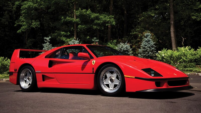 Red Ferrari F40 — Calm, Afternoon, Photograph, Car, Trees