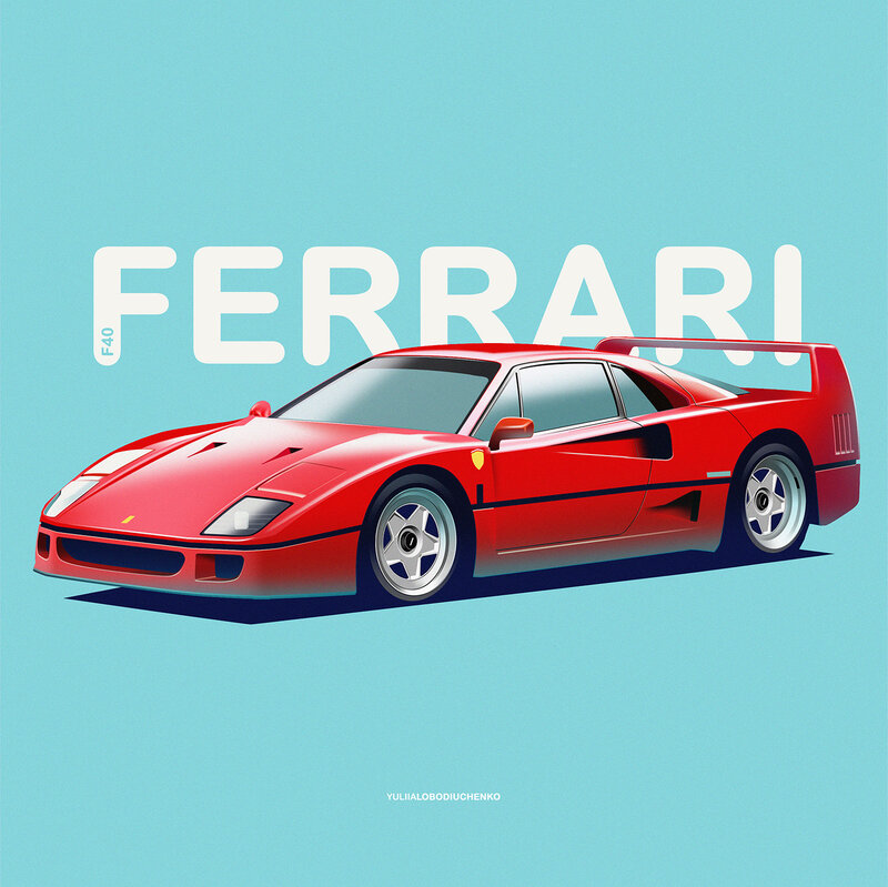 Red Ferrari F40 Car — Clean