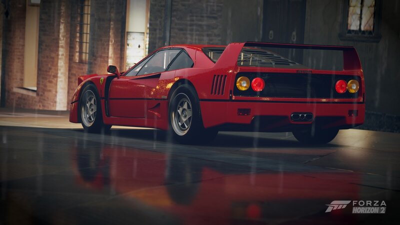 Red Ferrari F40 — Dramatic, 3d Render, Car, Rain