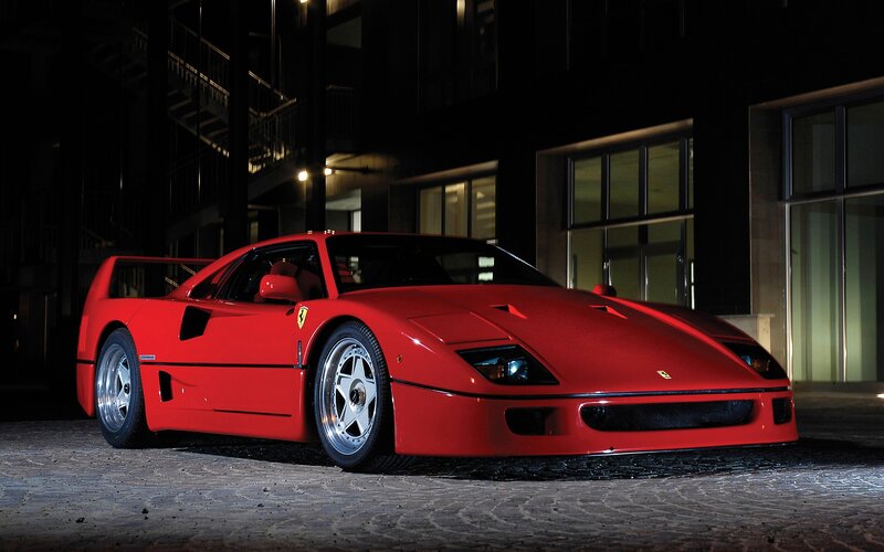 Red Ferrari F40 — Dramatic, Night
