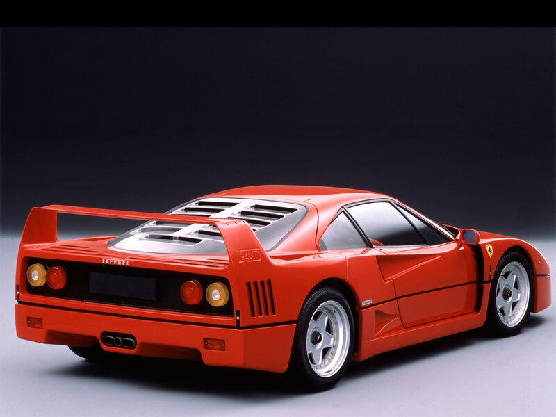 Red Ferrari F40 — Dramatic, Photograph, Car, Rear Wing, Exhaust