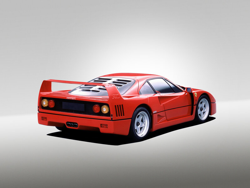 Red Ferrari F40 — Dramatic, Photograph, Car, Rear Wing