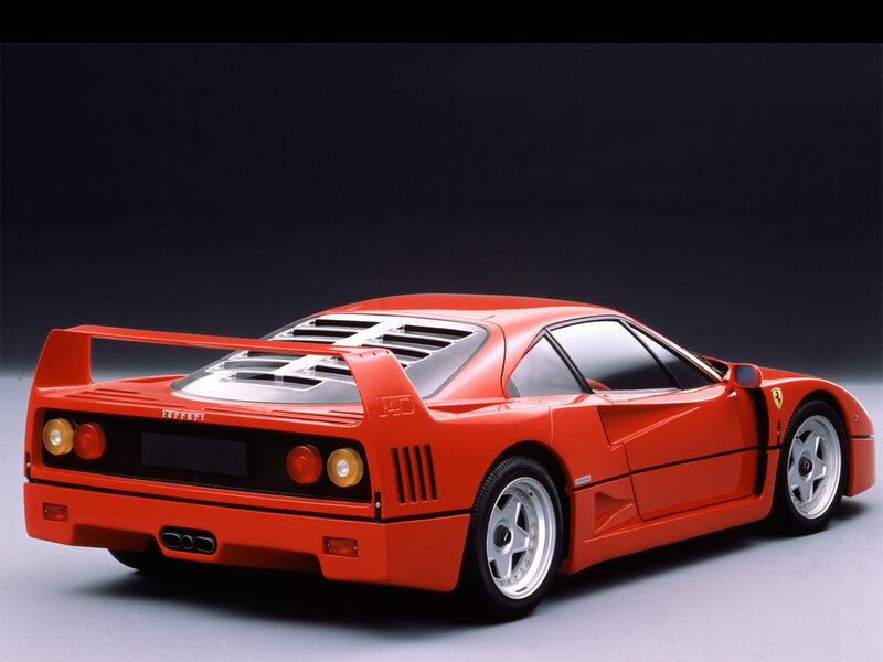 Red Ferrari F40 — Dramatic, Photograph, Car