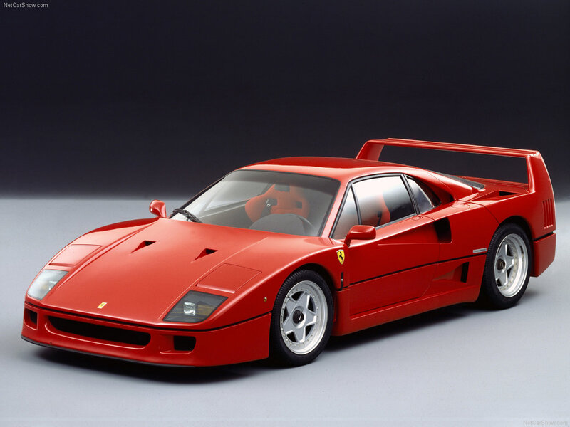 Red Ferrari F40 — Dramatic, Photograph, Car, Tire