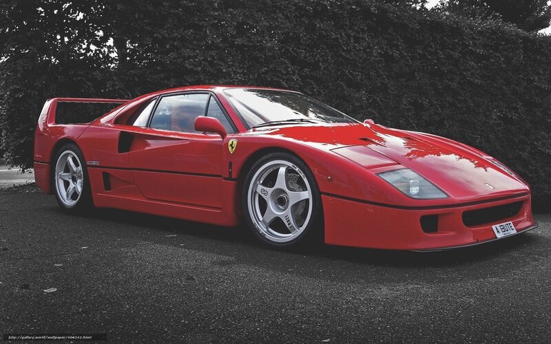 Red Ferrari F40 — Dramatic, Photograph, Car, Trees