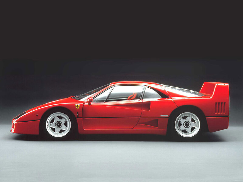 Red Ferrari F40 — Dramatic, Photograph, Car, Wheel