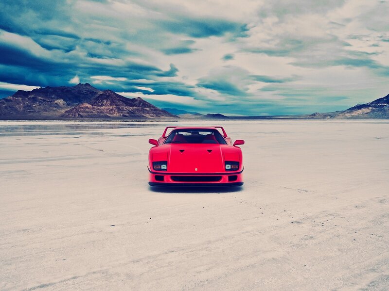 Red Ferrari F40 — Dramatic, Photograph