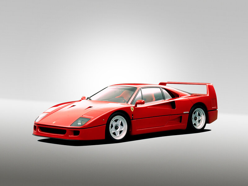 Red Ferrari F40 — Neutral, Photograph, Car, Wheels, Windshield