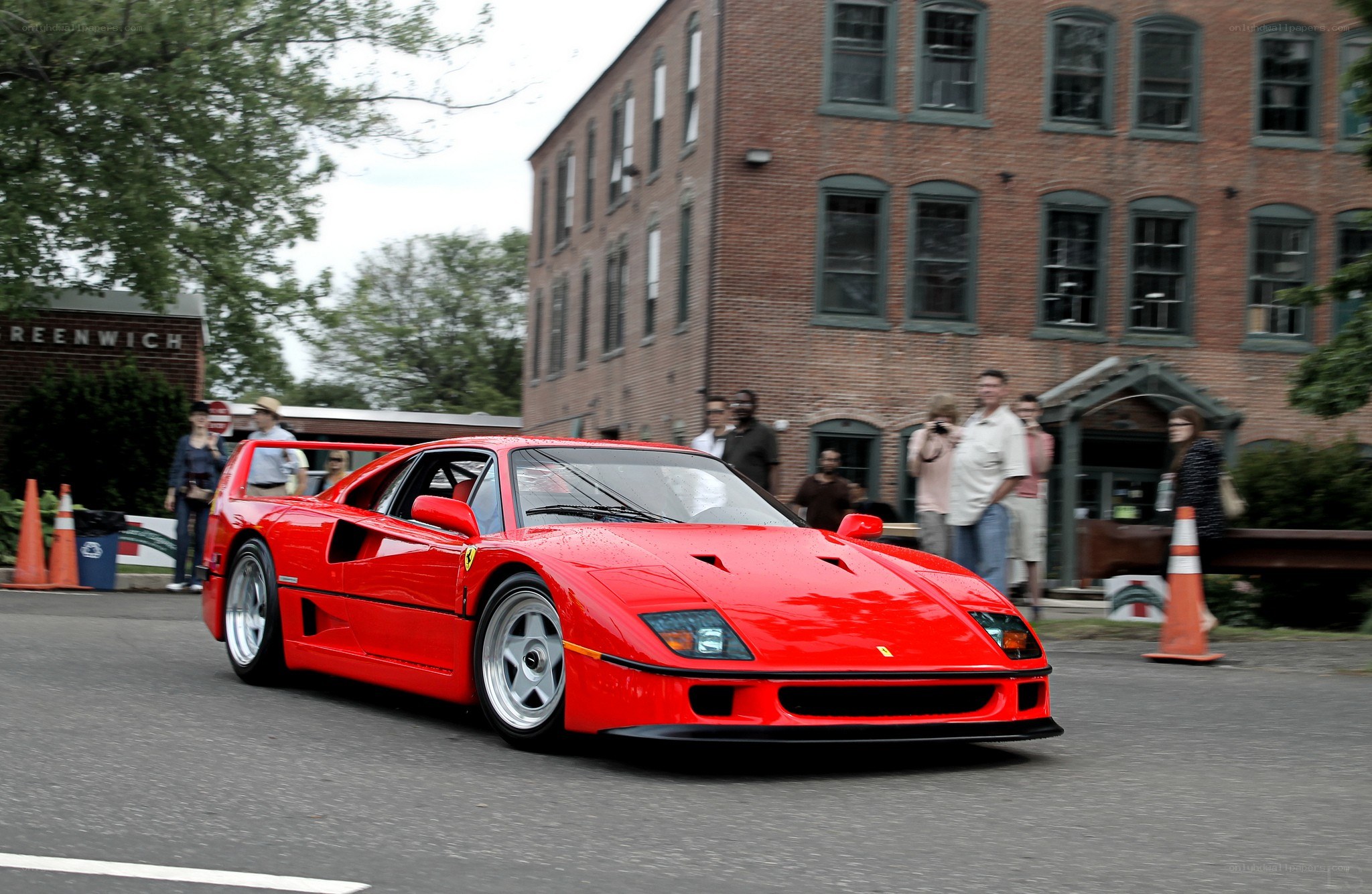 Red Ferrari F40 on display
