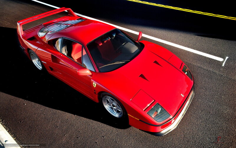 Red Ferrari F40 on track
