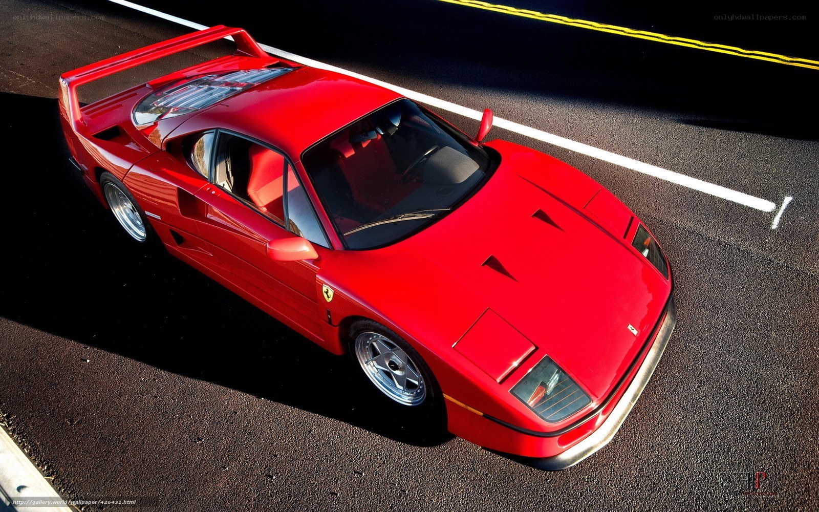 Red Ferrari F40 on track
