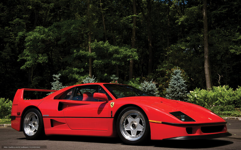 Red Ferrari F40 — Serene, Afternoon, Photograph, Car, Trees