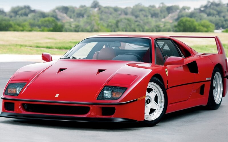Red Ferrari F40 sports car