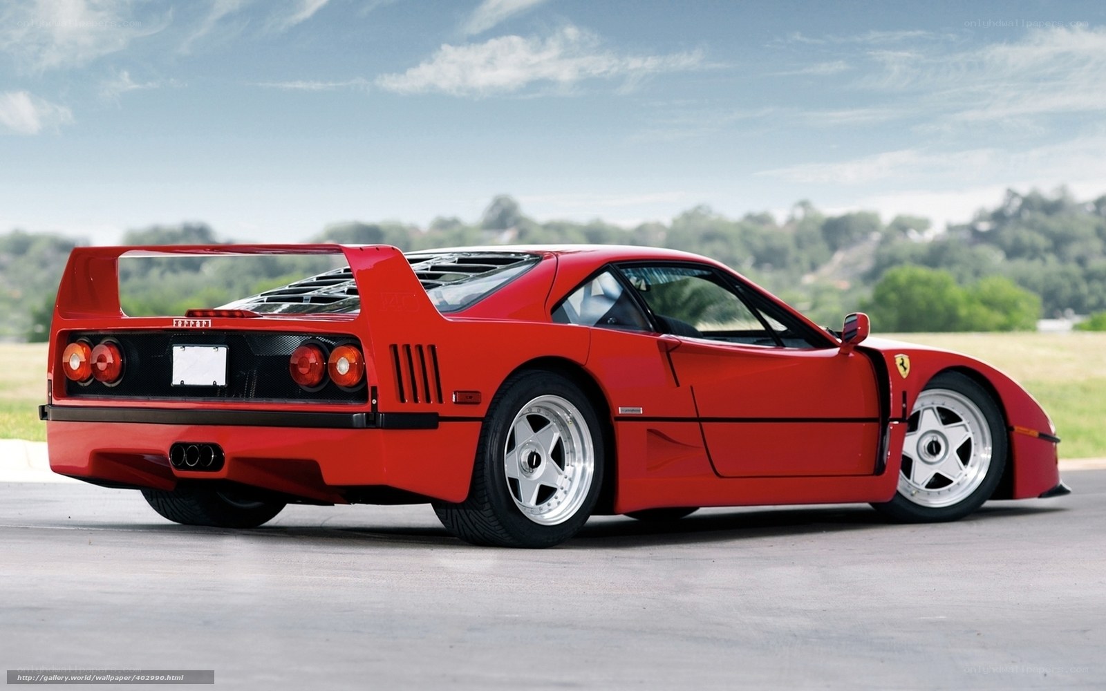 Red Ferrari F40 sports car