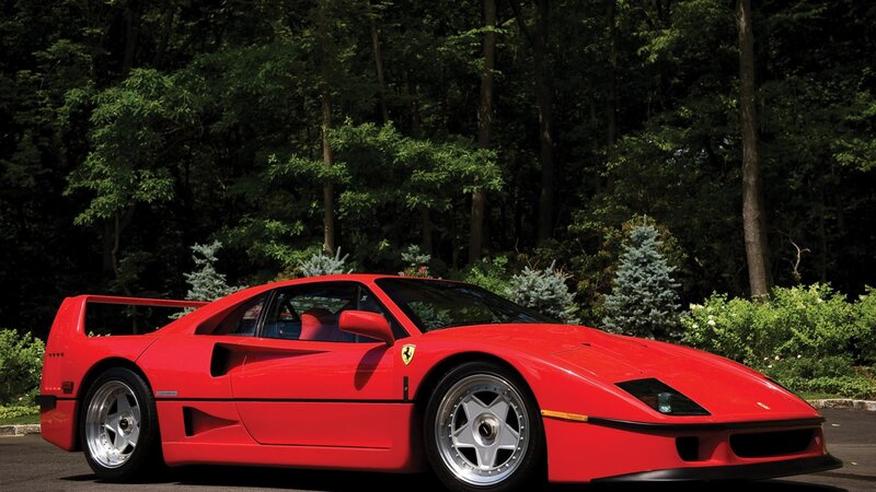 Red Ferrari F40 sports car