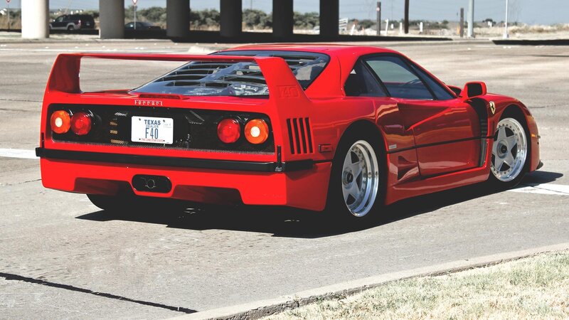 Red Ferrari F40 sports car