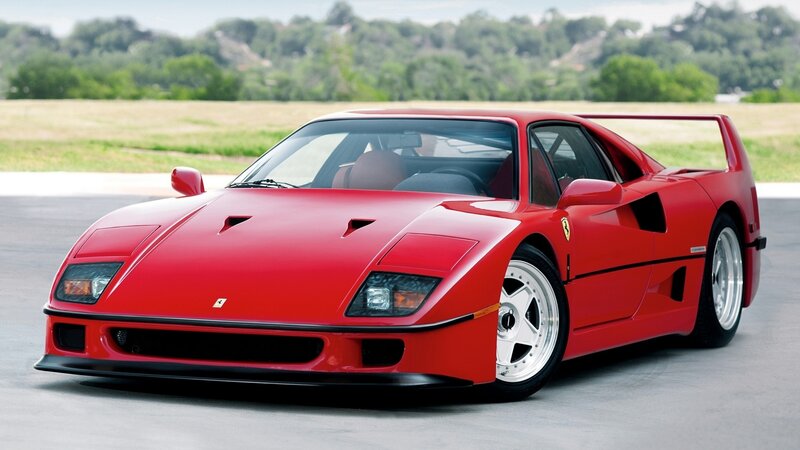 Red Ferrari F40 sports car