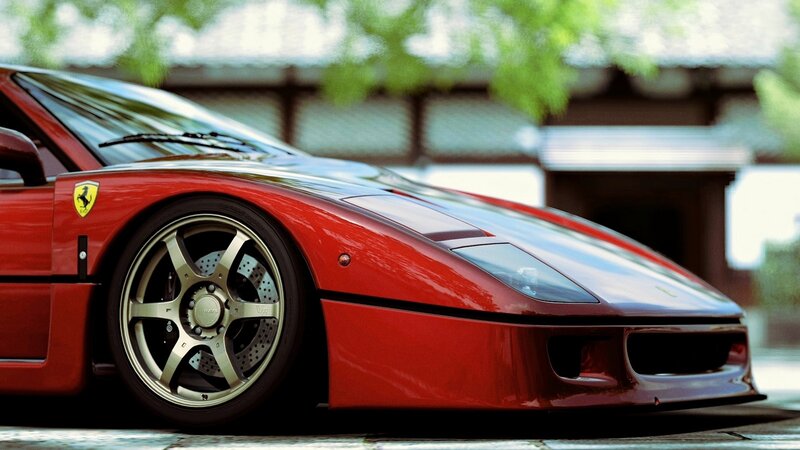 Red Ferrari F40 sports car