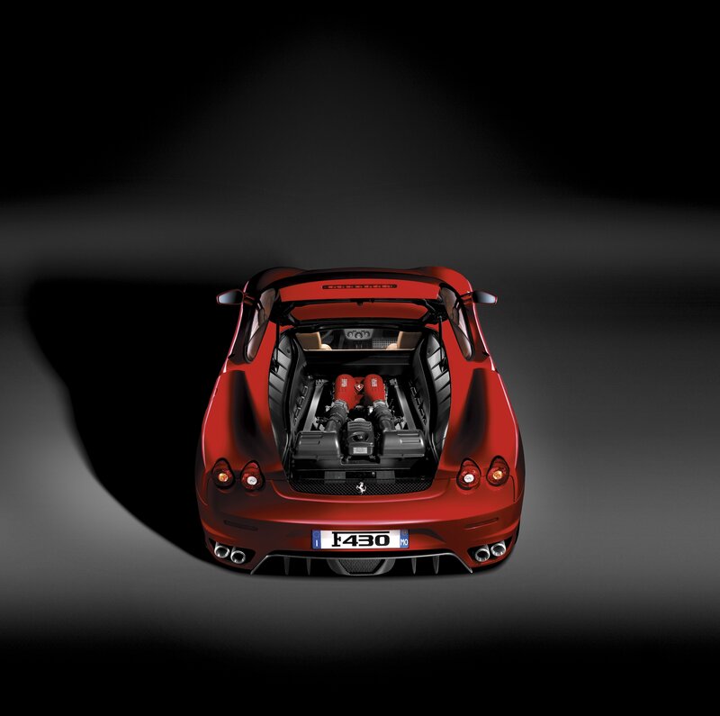 Red Ferrari F430 rear view