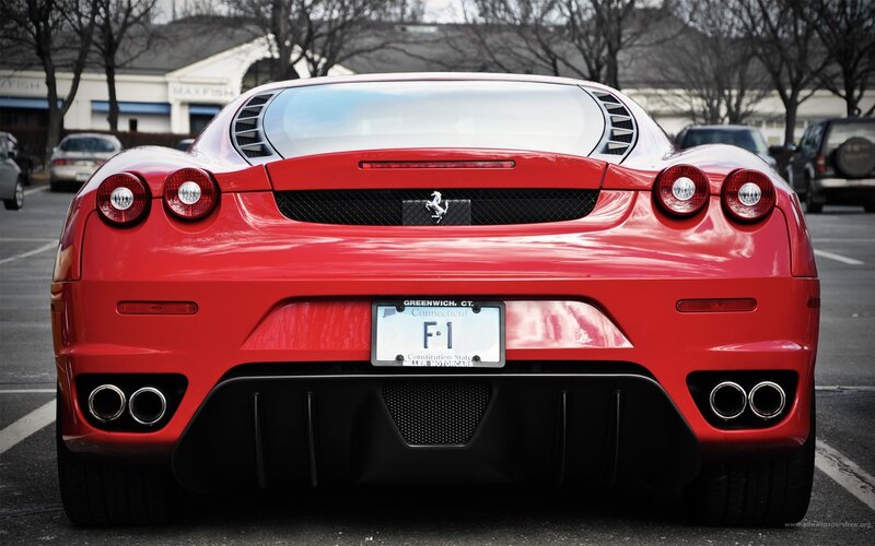 red ferrari f430 rear view