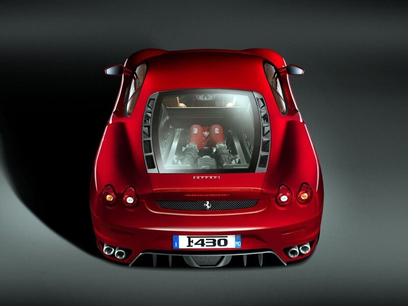 Red Ferrari F430 rear view