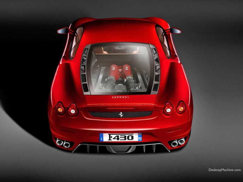 Red Ferrari F430 rear view