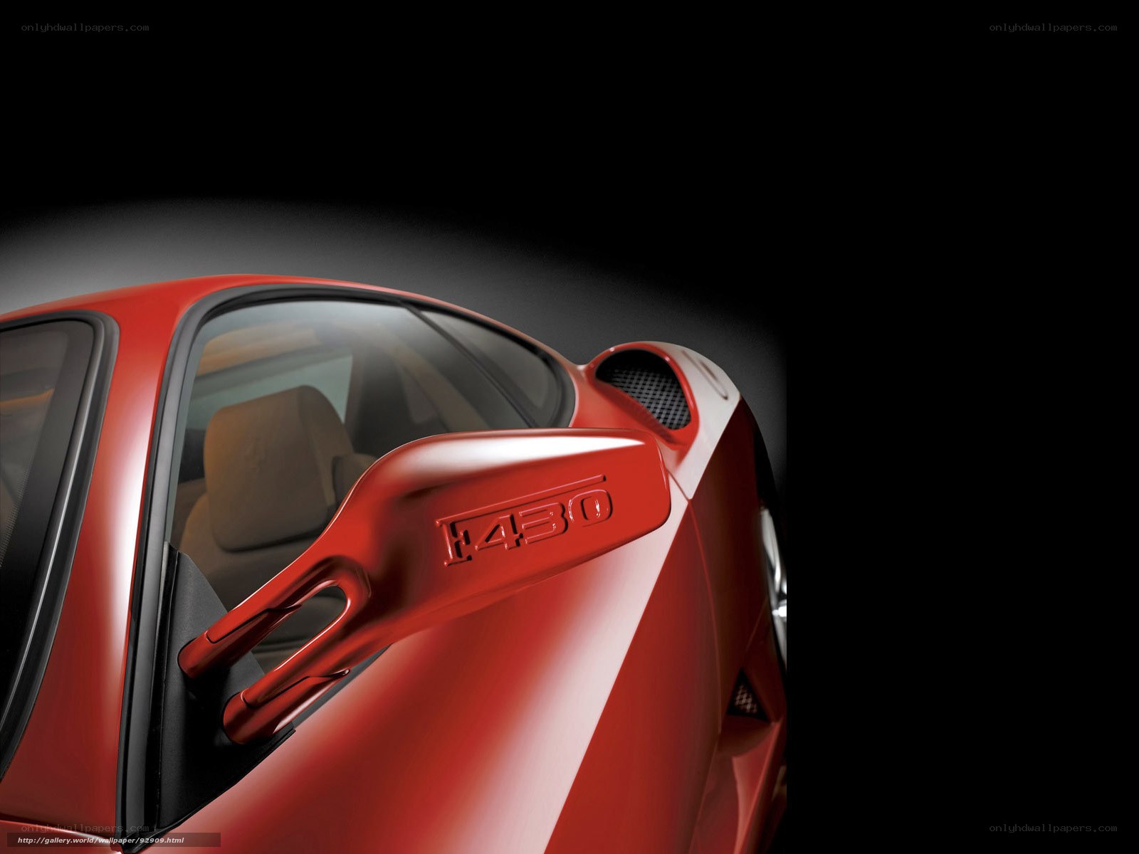 Red Ferrari F430 side view
