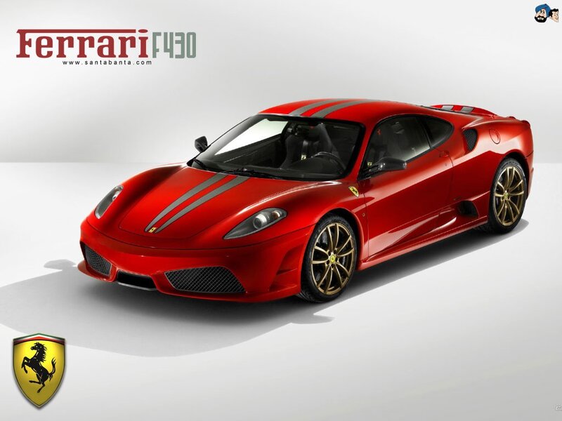 Red Ferrari F430 sports car