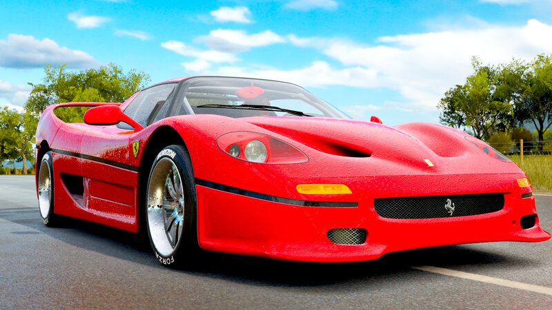 Red Ferrari F50 — Bright, Sunny