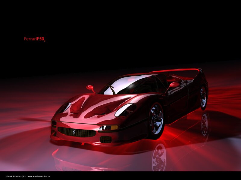 Red Ferrari F50 Car — Dramatic