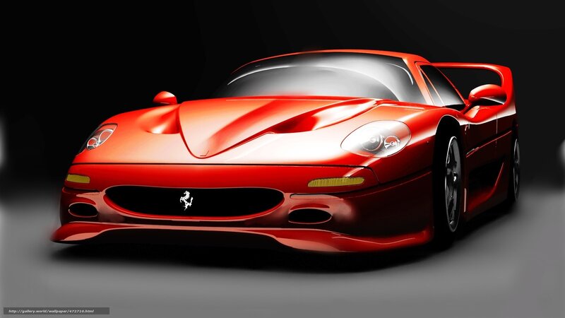 Red Ferrari F50 — Dramatic, 3d Render