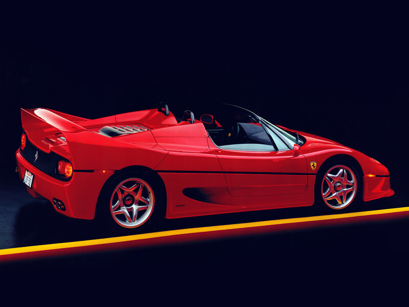 Red Ferrari F50 — Dramatic, Night