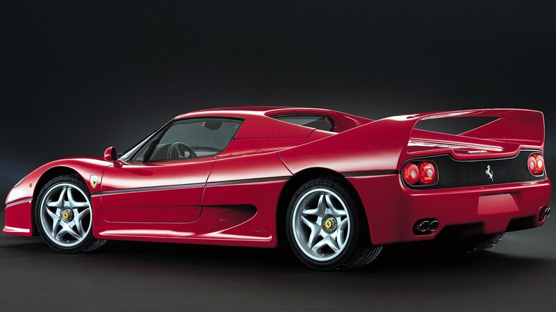 Red Ferrari F50 — Dramatic, Photograph, Car, Wheels