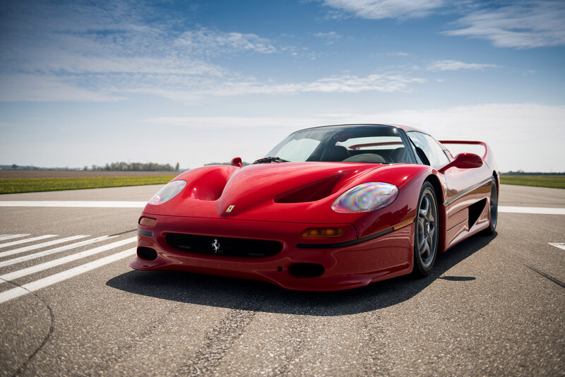 Red Ferrari F50 on a runway