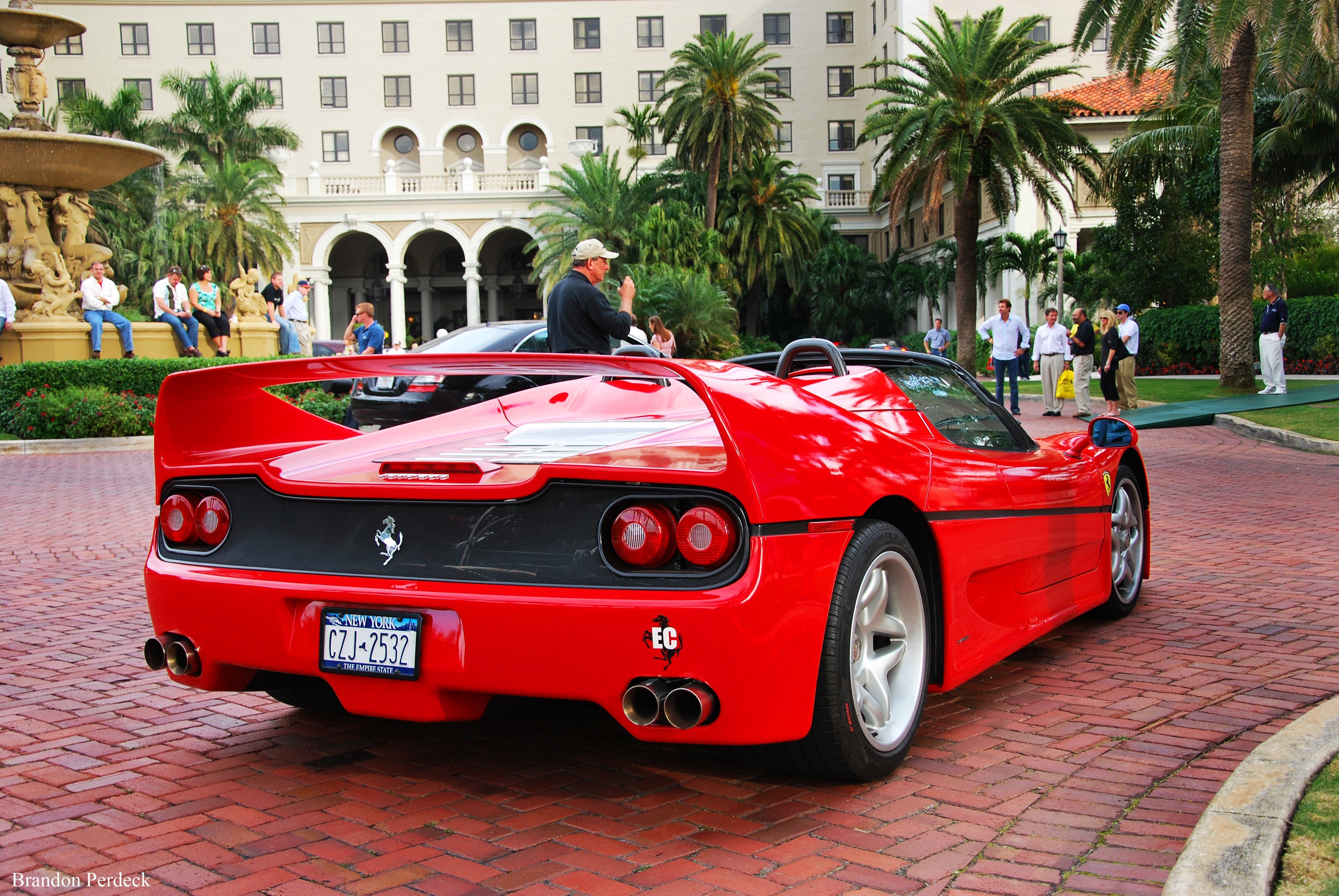 Red Ferrari F50 on display