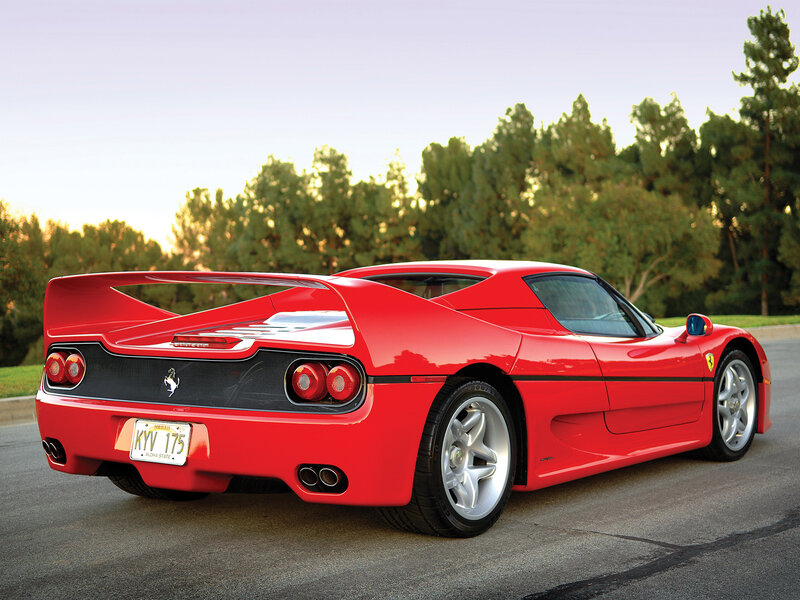 Red Ferrari F50 — Serene, Sunset, Photograph
