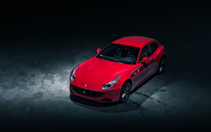 Red Ferrari Ff Car — Dramatic