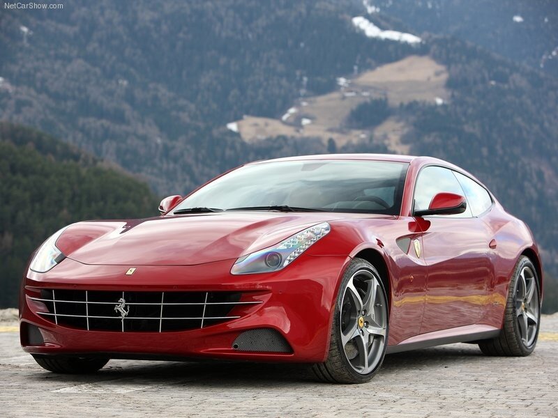 Red Ferrari FF on a mountain road
