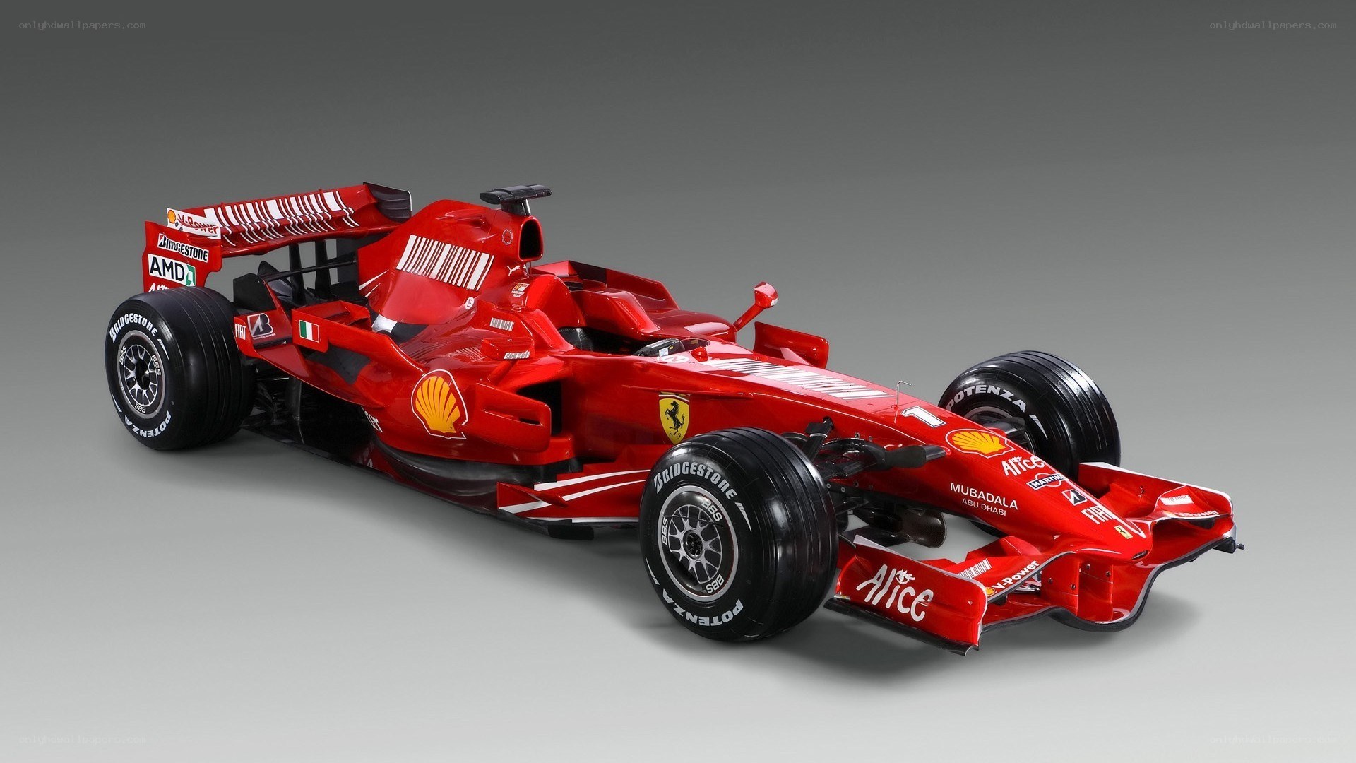red ferrari formula one car