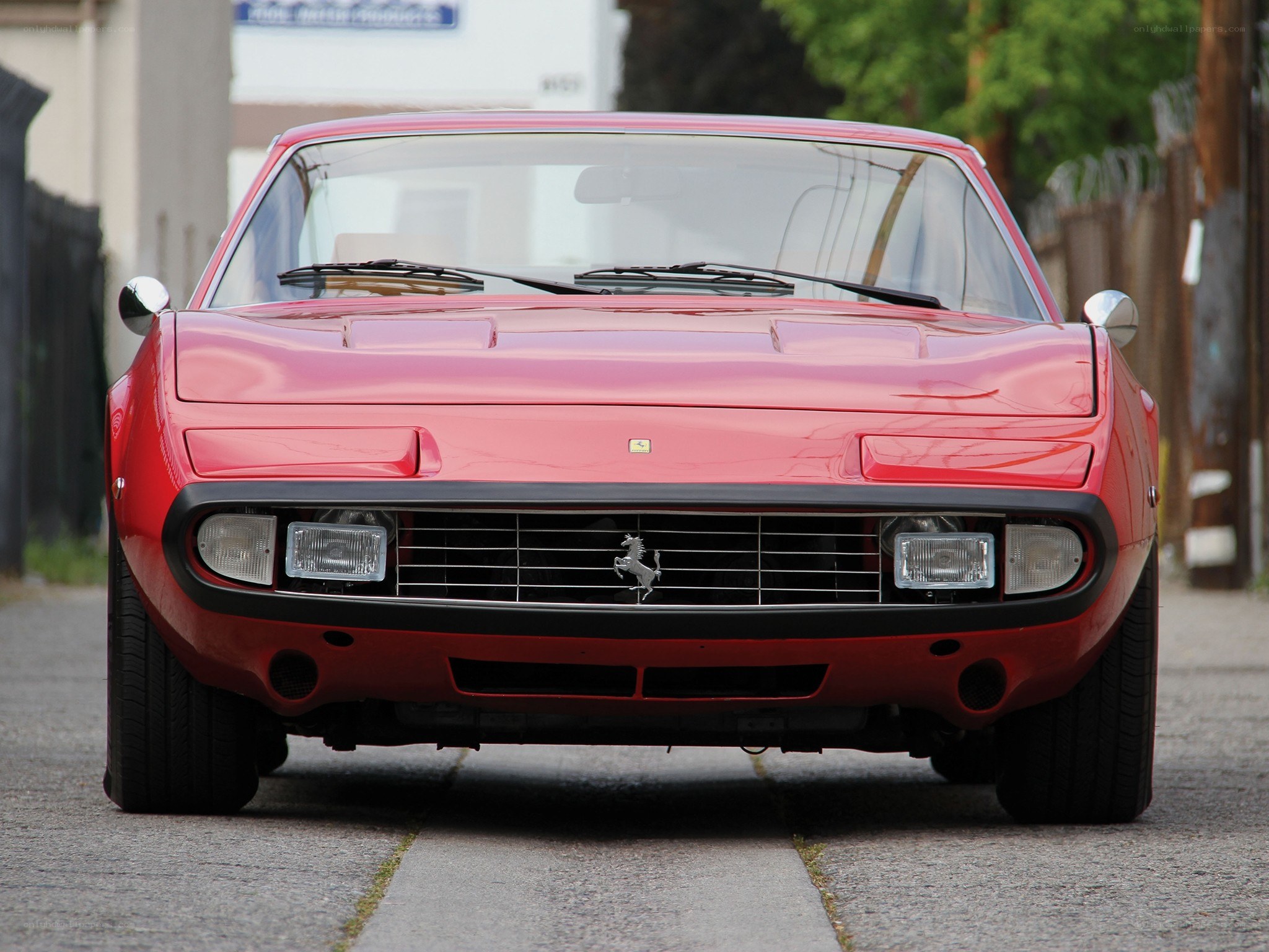 Red Ferrari front view