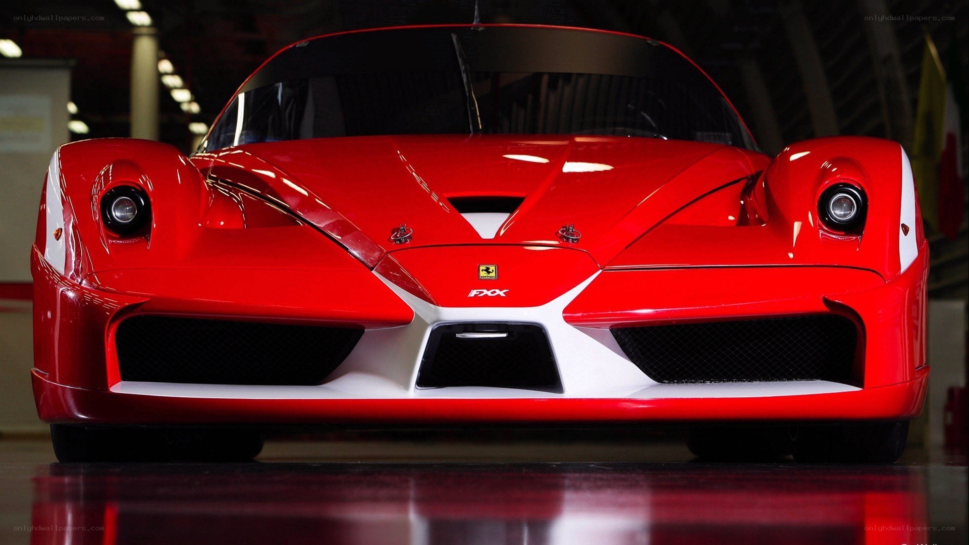 Red Ferrari FXX front view