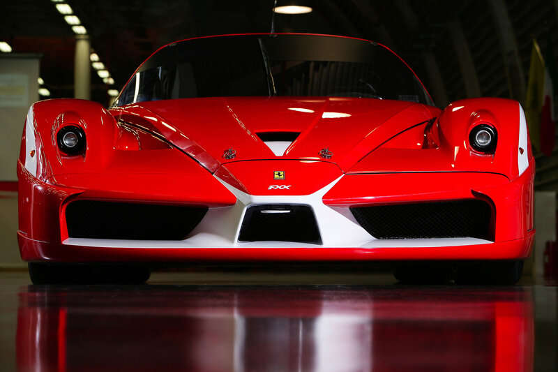 Red Ferrari FXX front view
