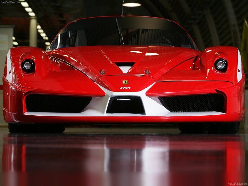 Red Ferrari FXX front view
