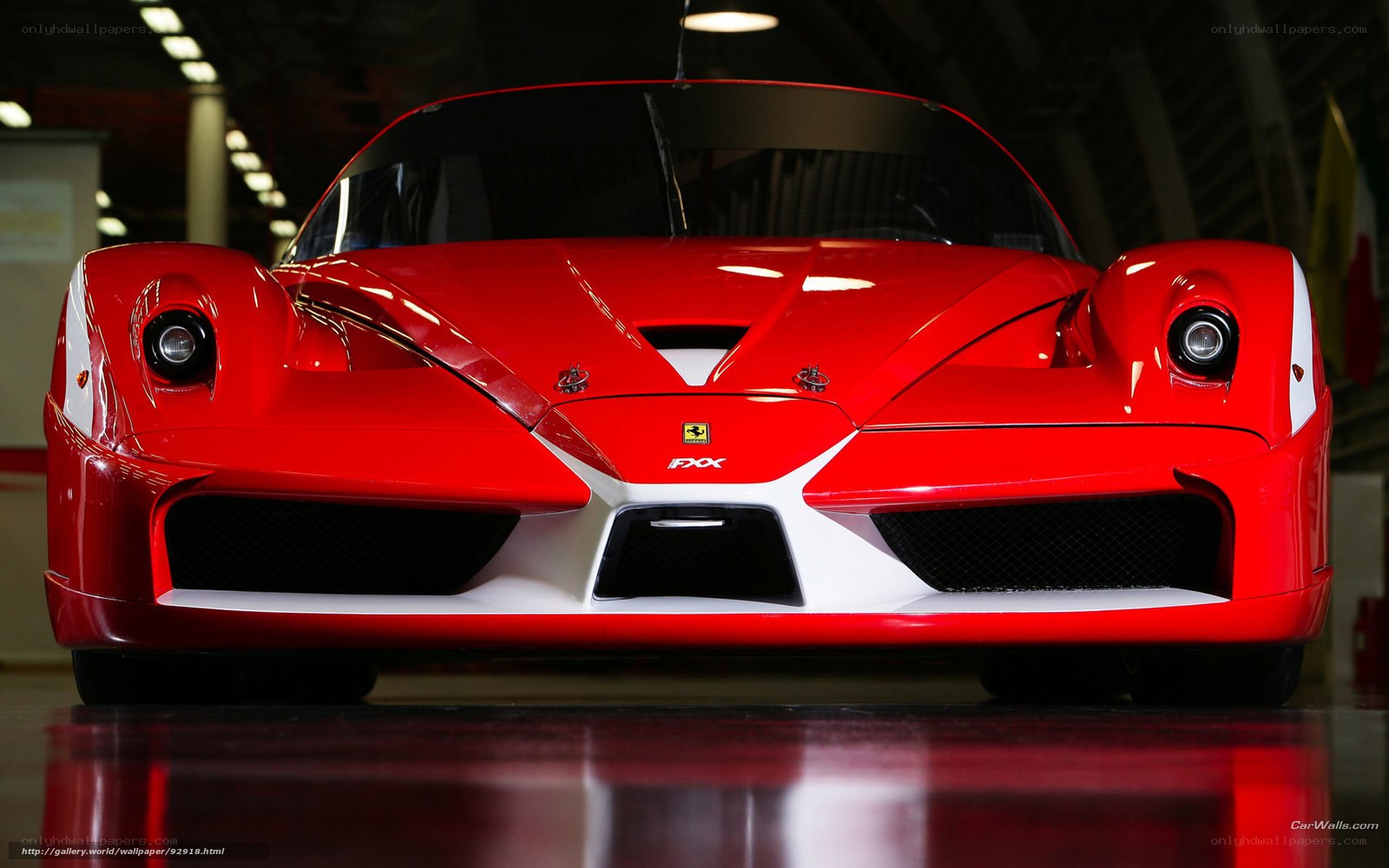 Red Ferrari FXX front view