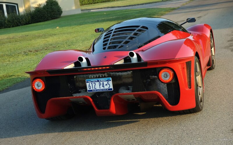 Red Ferrari FXX K rear view